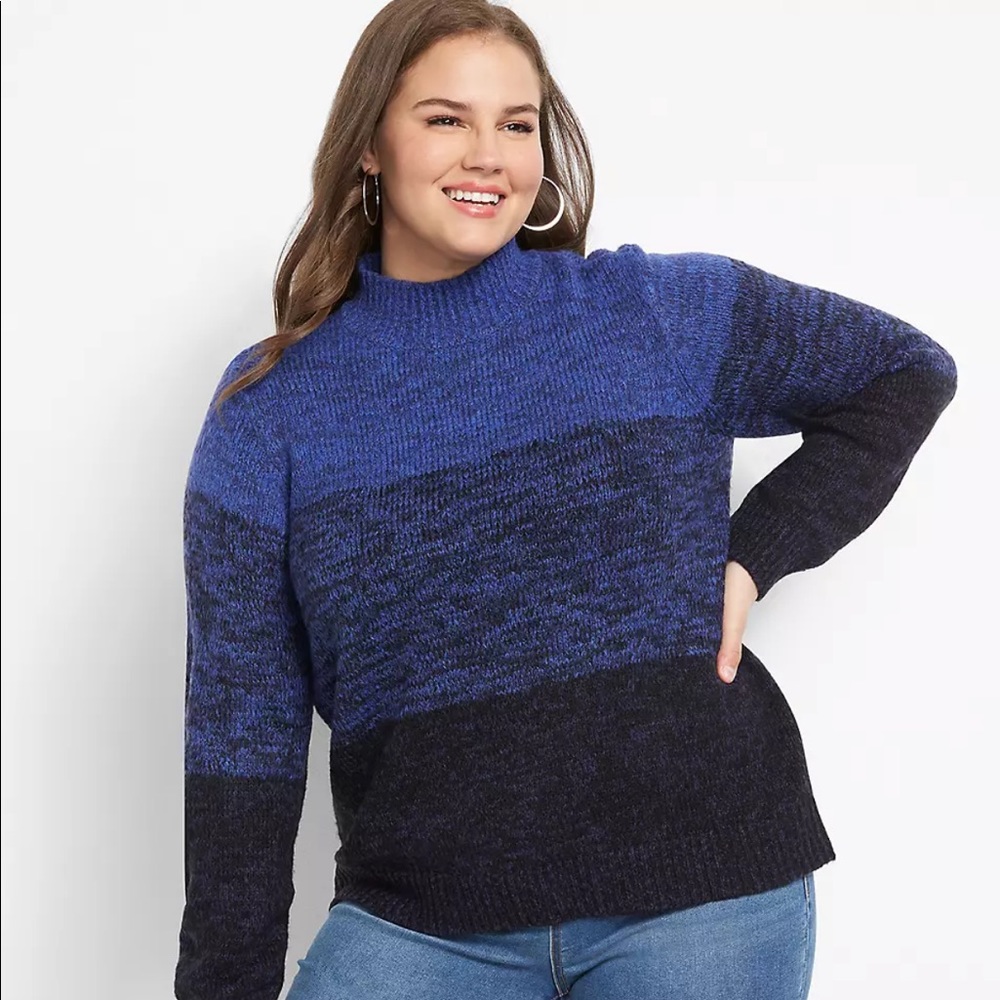 NWT Lane Bryant sz 18/20 Mock-Neck Ombré Sweater!!